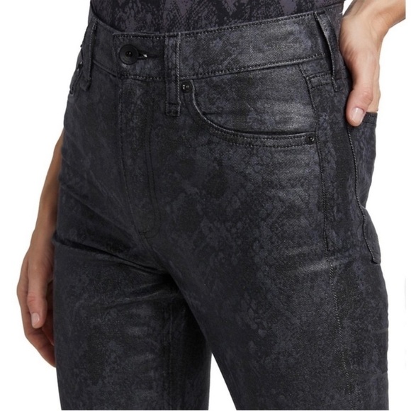Rag & Bone Nina Snake Foil High Rise Ankle Cigarette Jeans Size 29 $255 - Picture 3 of 9